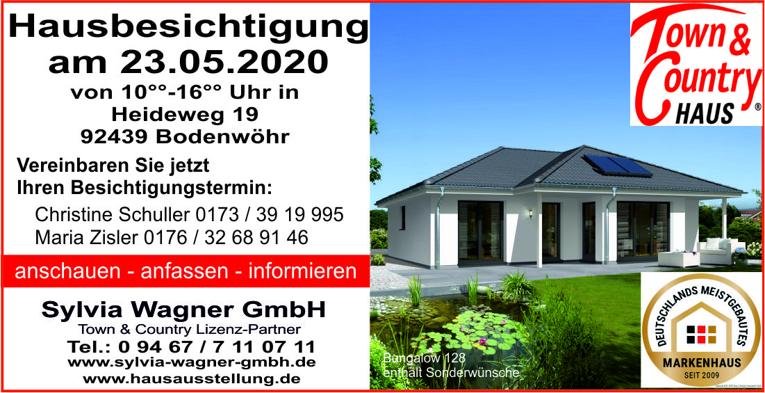 Hausbesichtigung eines Bungalow 128 in Bodenwöhr am Samstag, den 23.05.2020